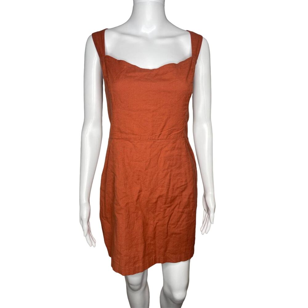 Abercrombie Mini Dress Burnt Orange Size Large Cotton Pockets!